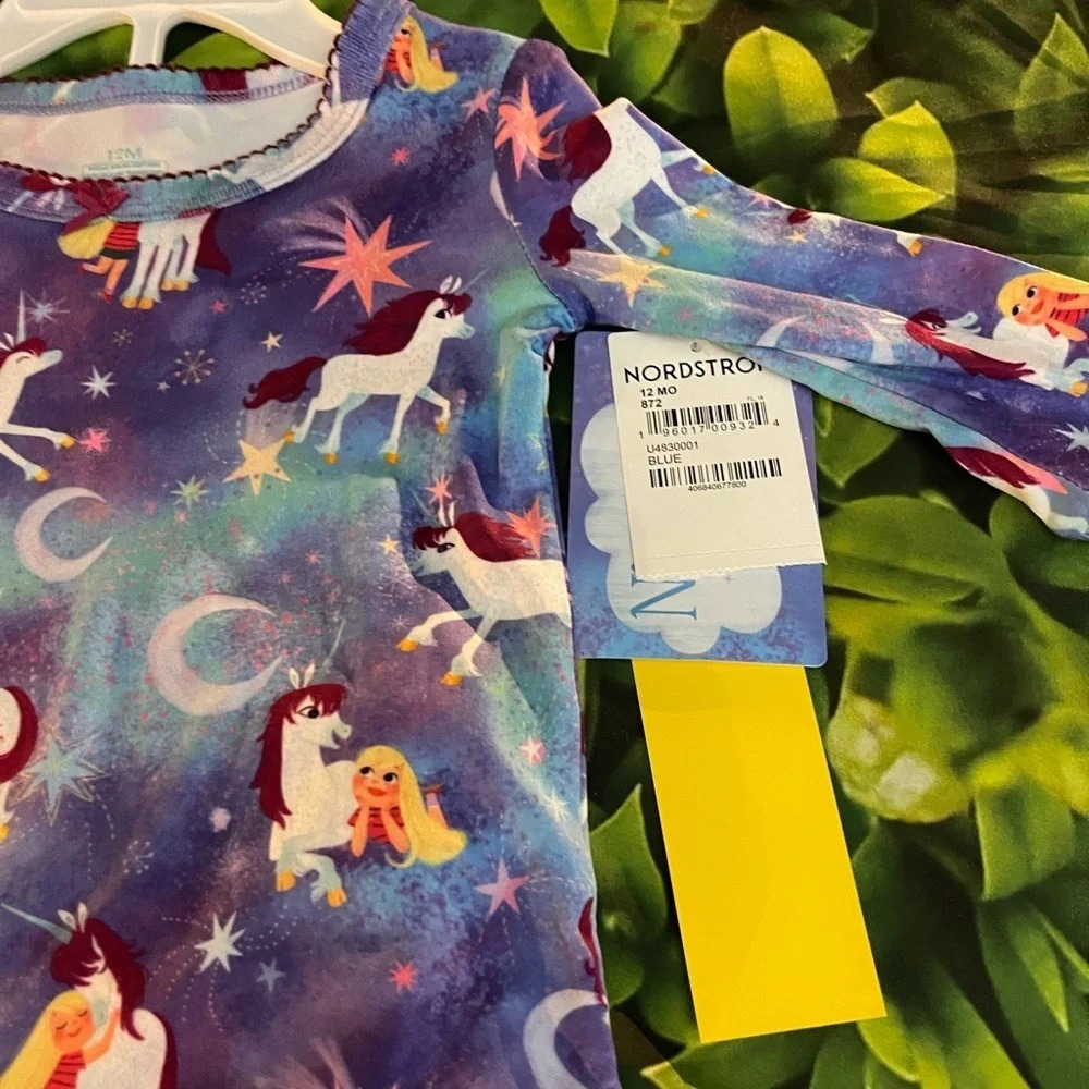 Uni the Unicorn Blue & Purple Unicorns Pajama Set, 12 months, NWT​ - Picture 4 of 6